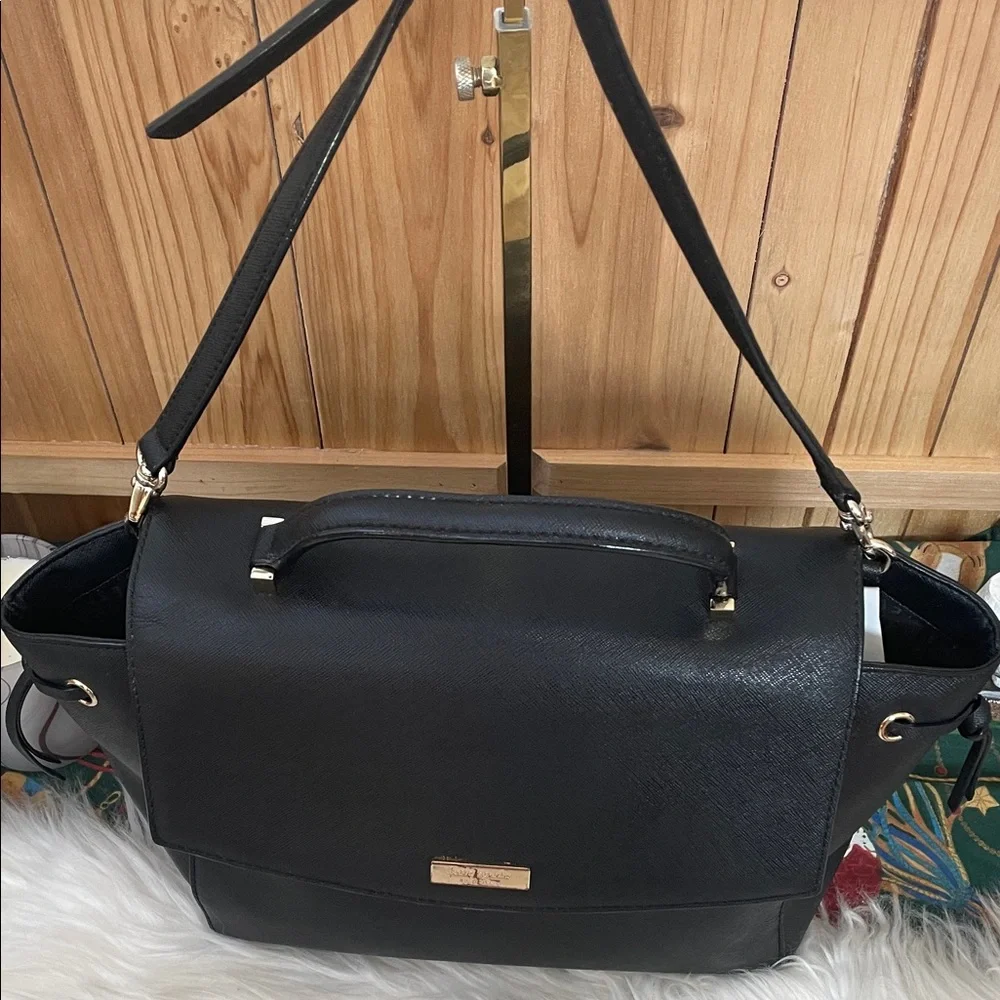 kate spade Black Leather Crossbody Top-Handle Satchel